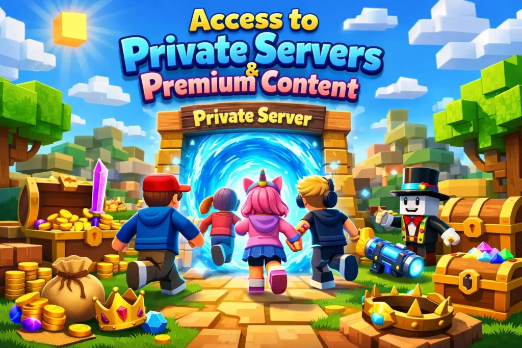 Access to Private Servers & Premium Content roblox mod apk