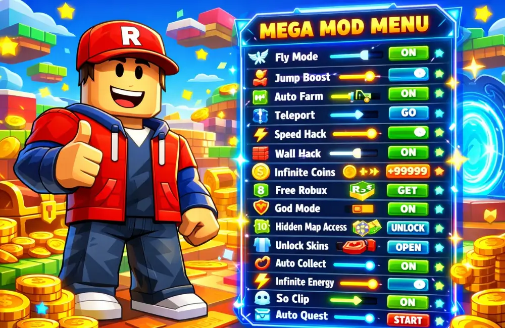 Common Features Inside a Roblox Mega Mod Menu
